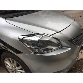 Ốp viền đèn pha hậu Vios 2007-2013 nhựa xi mạ crom sáng bóng cao cấp