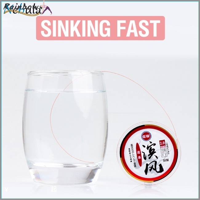 Cuộn Dây Câu Cá 50m Phủ Lông Chồn Chất Liệu Nylon Bền Bỉ