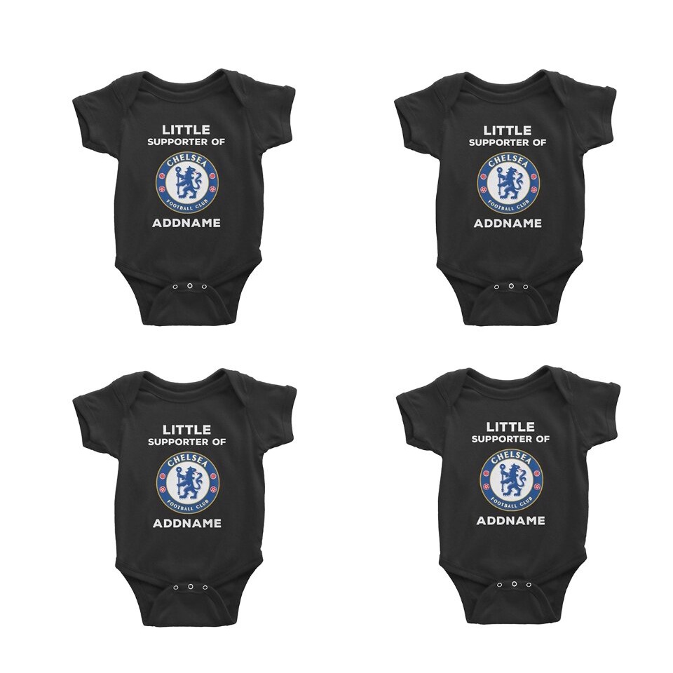 Bộ Áo Liền Quần Chelsea FC Màu Đen PIS1 Cho Bé