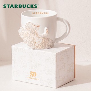 Cốc uống nước starbucks 355ml kỷ niệm 50 năm bằng sứ