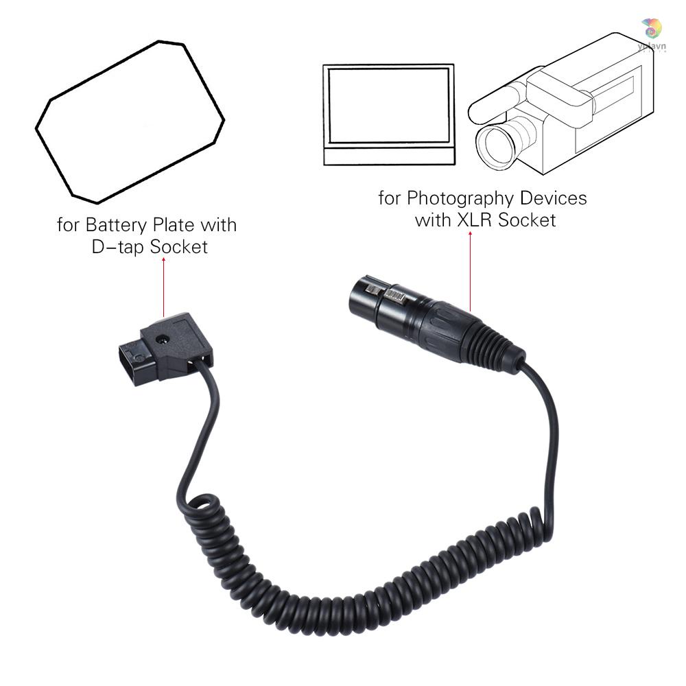 Dây Cáp Nguồn Andoer D-Tap Male Sang XLR 4-Pin Female Cho Máy Quay Phim