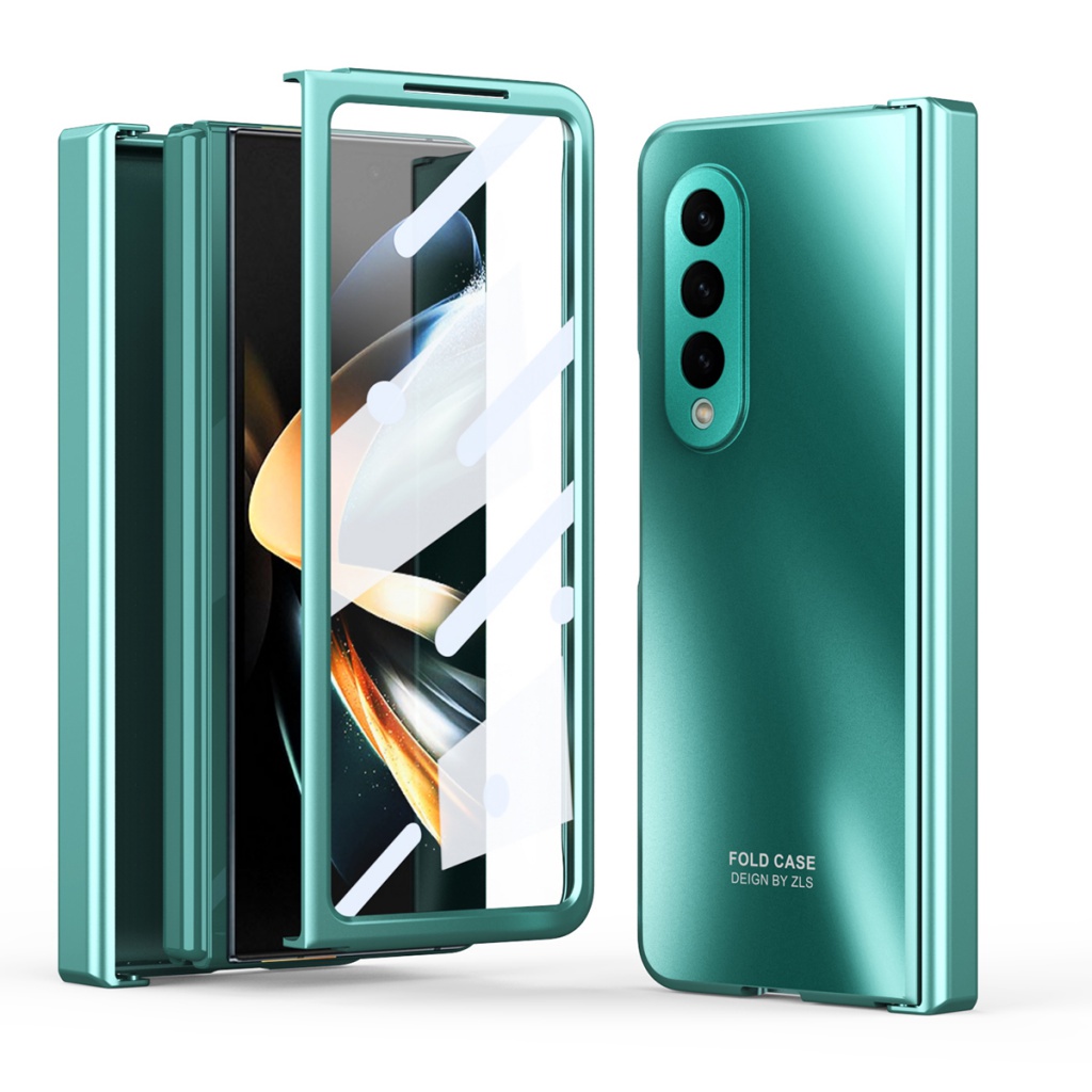 Ốp Điện Thoại Màu Trơn Gấp 3 Được 2 Bản Lề HD Cho Samsung Galaxy Z Fold 4