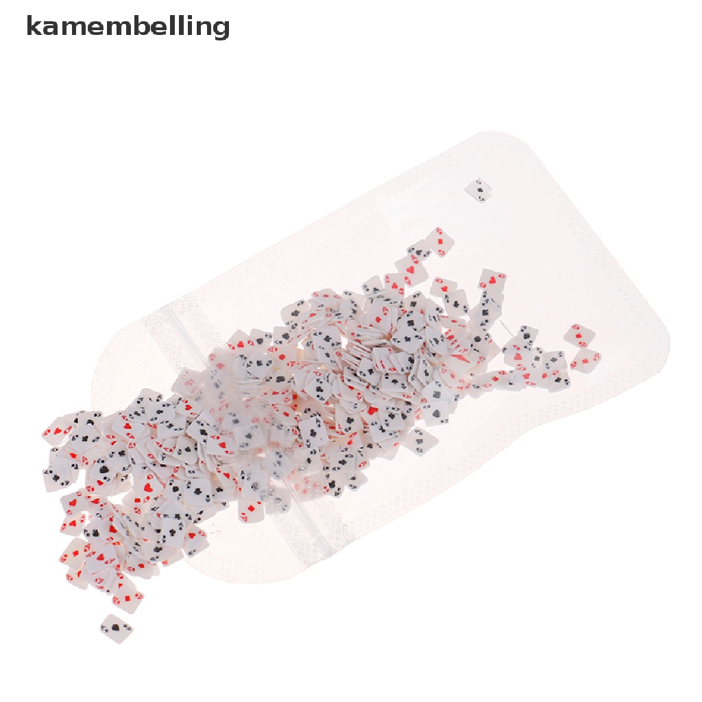 Túi 10g Hạt Đất Sét Polymer Thiết Kế Hình Lá Bài Poker 3D Trang Trí Móng Tay Nghệ Thuật