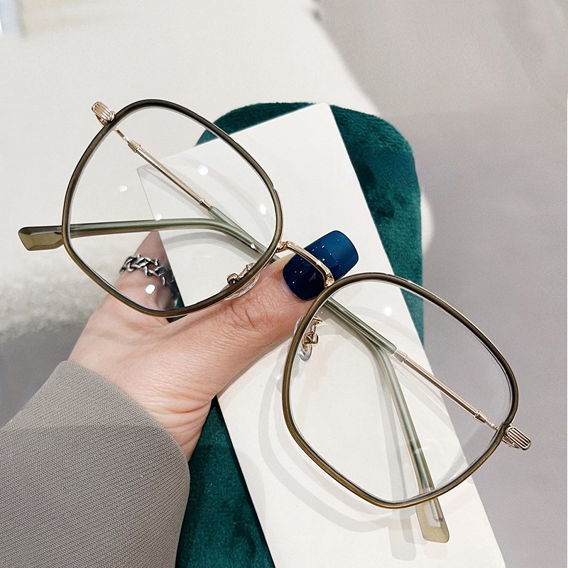 Mắt Kính Gọng Tròn Chống Bức Xạ Bằng Kim Loại Phong Cách Hàn Quốc Cổ Điển Dành Cho Nam Nữ