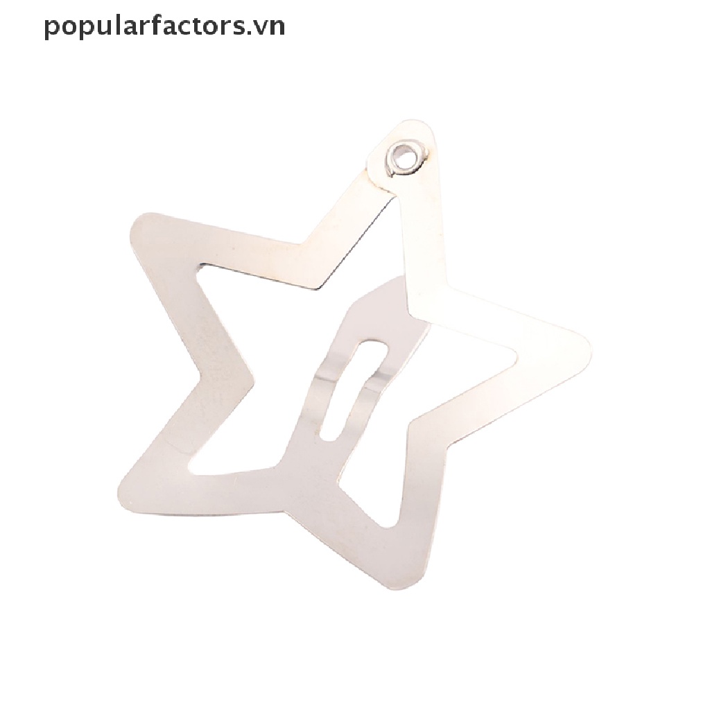 Set 4 Kẹp Tóc Ngôi Sao Màu Bạc Đơn Giản Cho Nữ