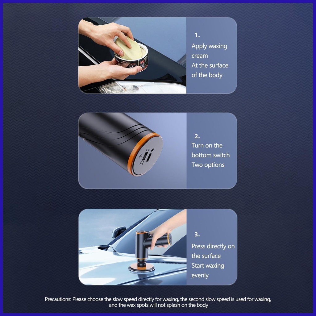 Bộ Máy Đánh Bóng Xe Hơi Mini Với 2 Chế Độ Khác Nhau