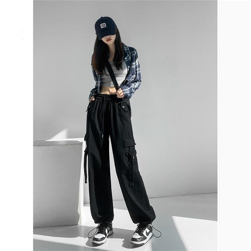 Quần Dài Lưng Cao Ống Rộng Màu Đen Thời Trang Cá Tính Cho Nữ