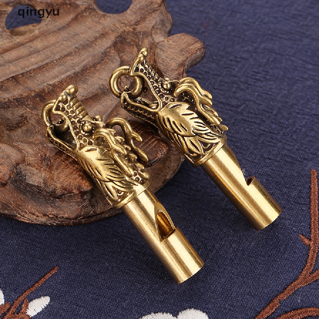 Còi Thổi Trọng Tài Hình Đầu Rồng Handmade Bằng Đồng Thau Kèm Móc Khóa Tiện Dụng