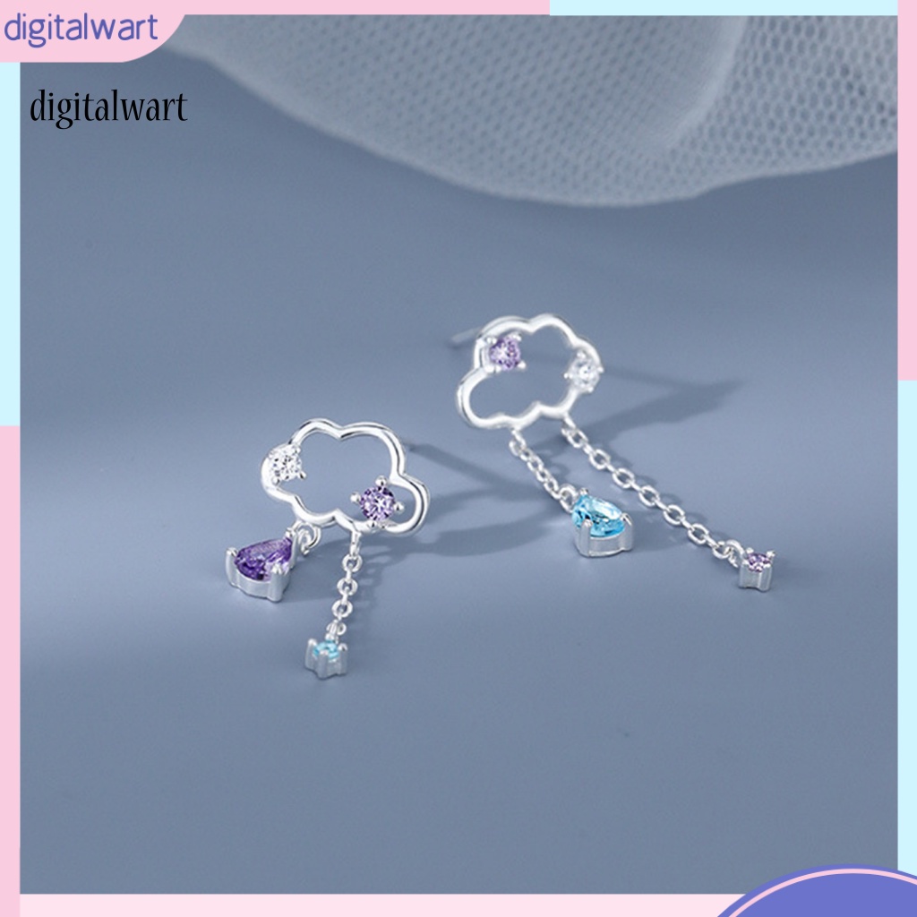 Kỹ Thuật Số| 1 Cặp Bông Tai Hình Đám Mây Lấp Lánh Bằng Hợp Kim Không Gây Dị Ứng Thời Trang Cho Nữ