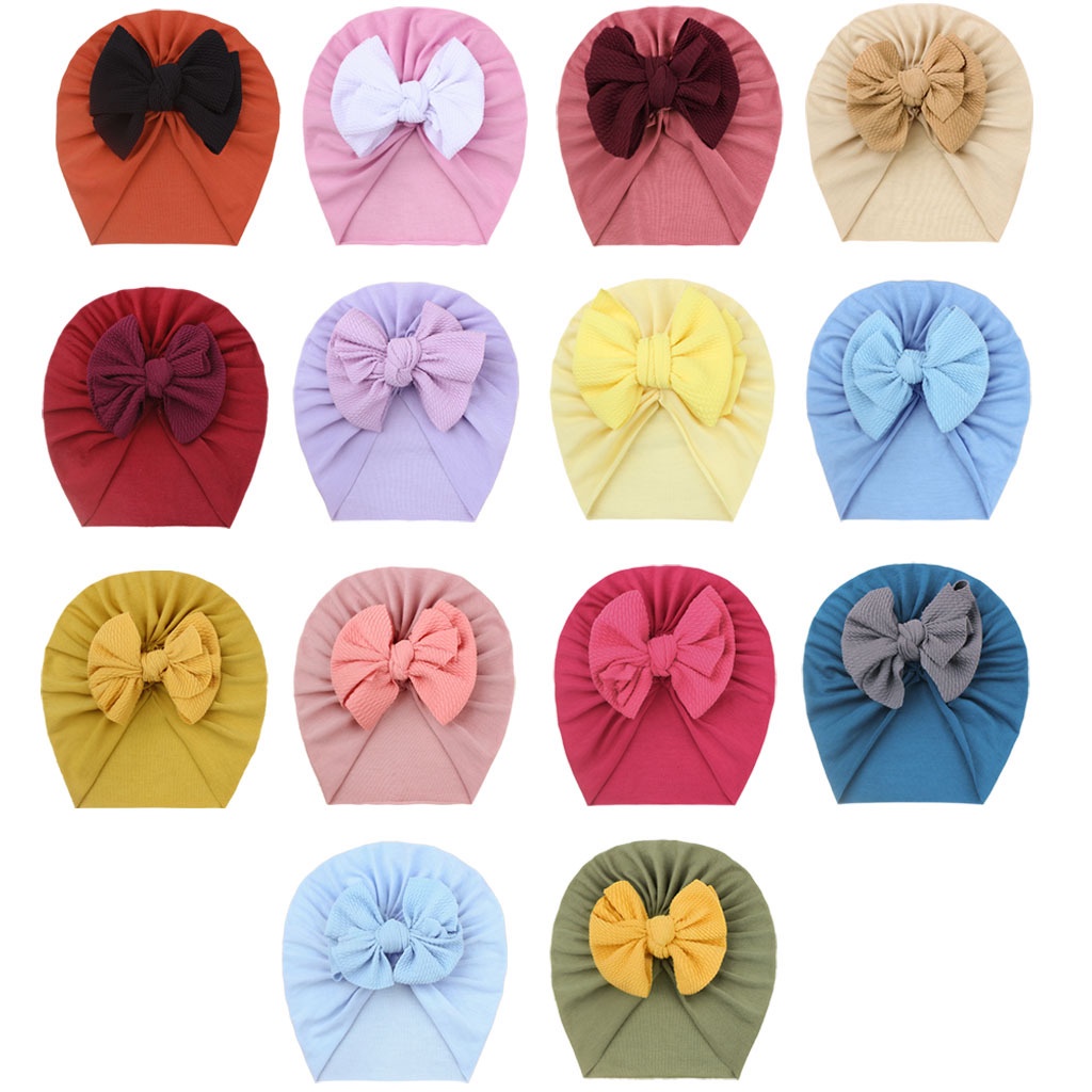 Mũ Beanie Thắt Nơ Ruy Băng Mềm Mại Cho Bé