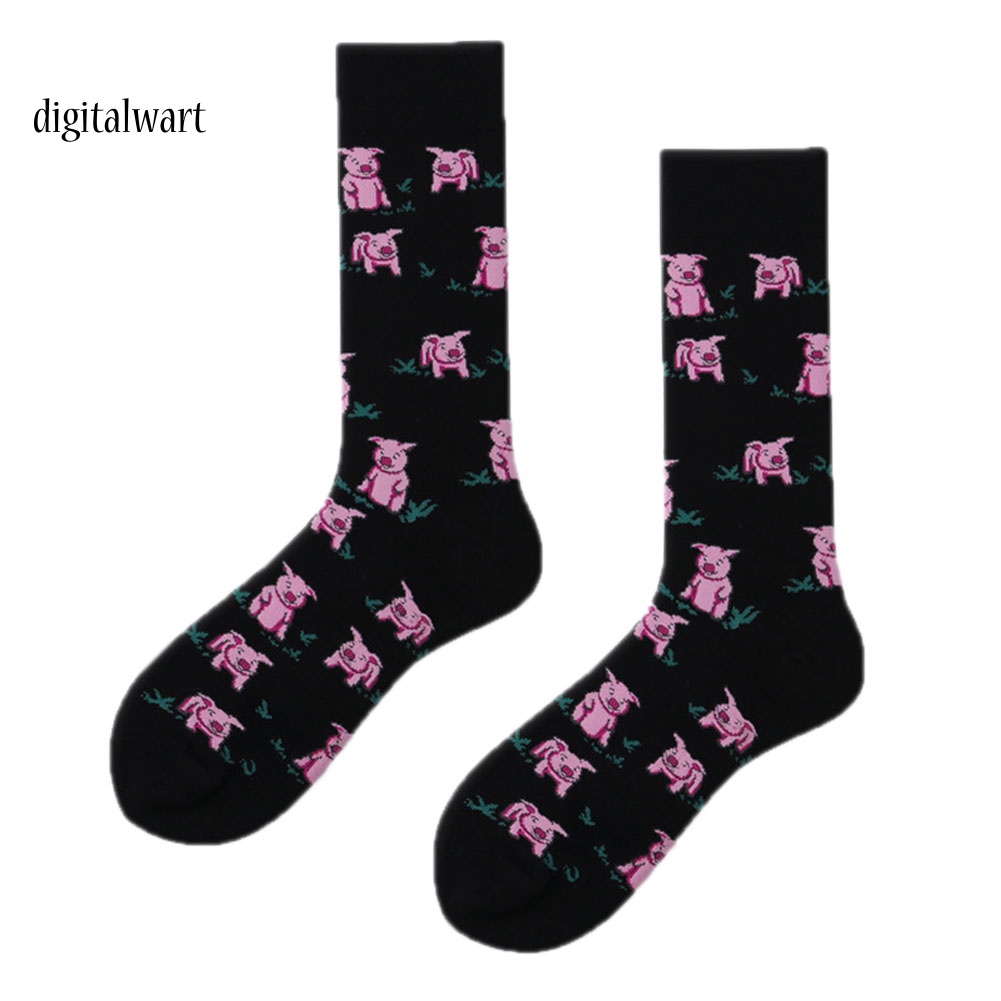 Kỹ Thuật Số| Vớ Cotton Thể Thao Thoáng Khí In Họa Tiết Hoạt Hình Chim Hồng Hạc / Heo Đơn Giản Cho