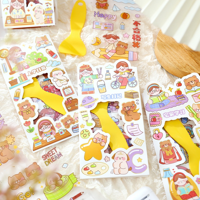 Bộ Sticker Dán Trang Trí Nhật Ký / Sổ Tay Họa Tiết Hoạt Hình Dễ Thương
