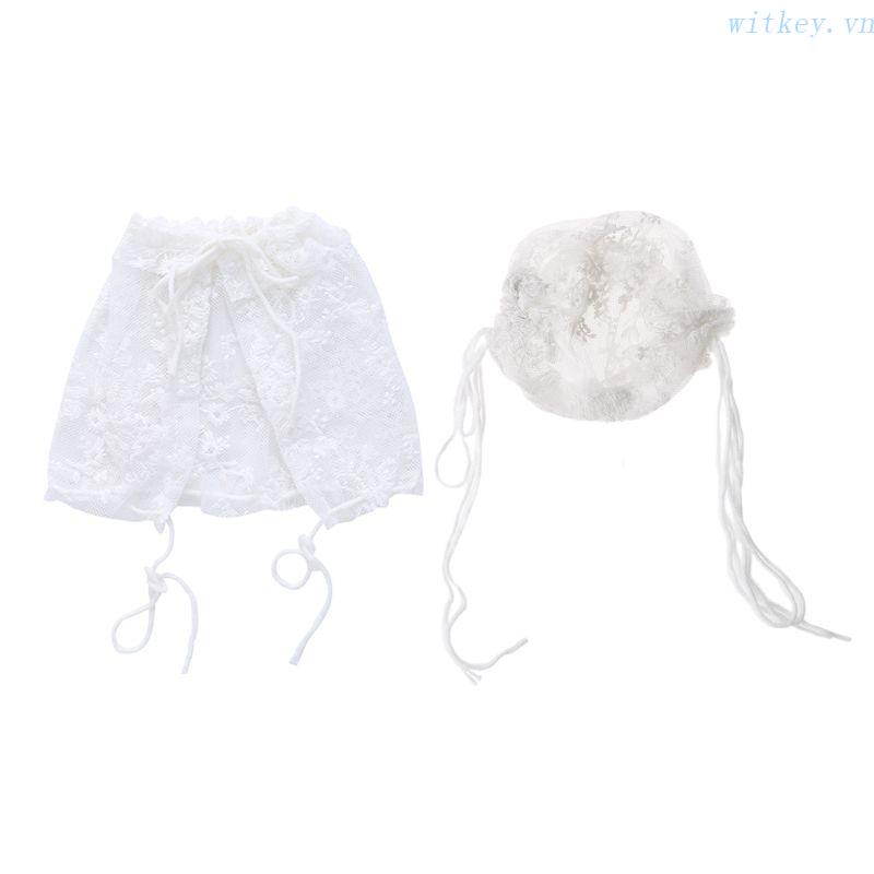 Mũ Dệt Kim Phối Ren Hoa Dùng Làm Đạo Cụ Chụp Ảnh Cho Bé Sơ Sinh Từ 0-24 Tháng