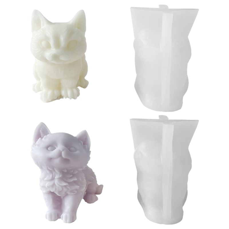 Khuôn Silicone Làm Xà Phòng / Nến Hình Mèo Đáng Yêu