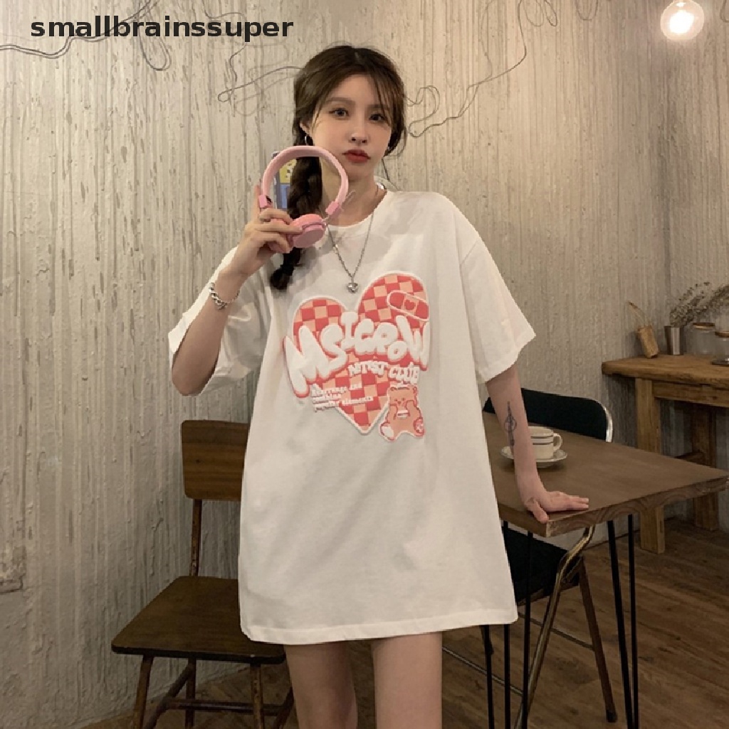 Áo Thun Tay Ngắn Cổ Tròn Cỡ Lớn In Hoạt Hình Gấu Dễ Thương