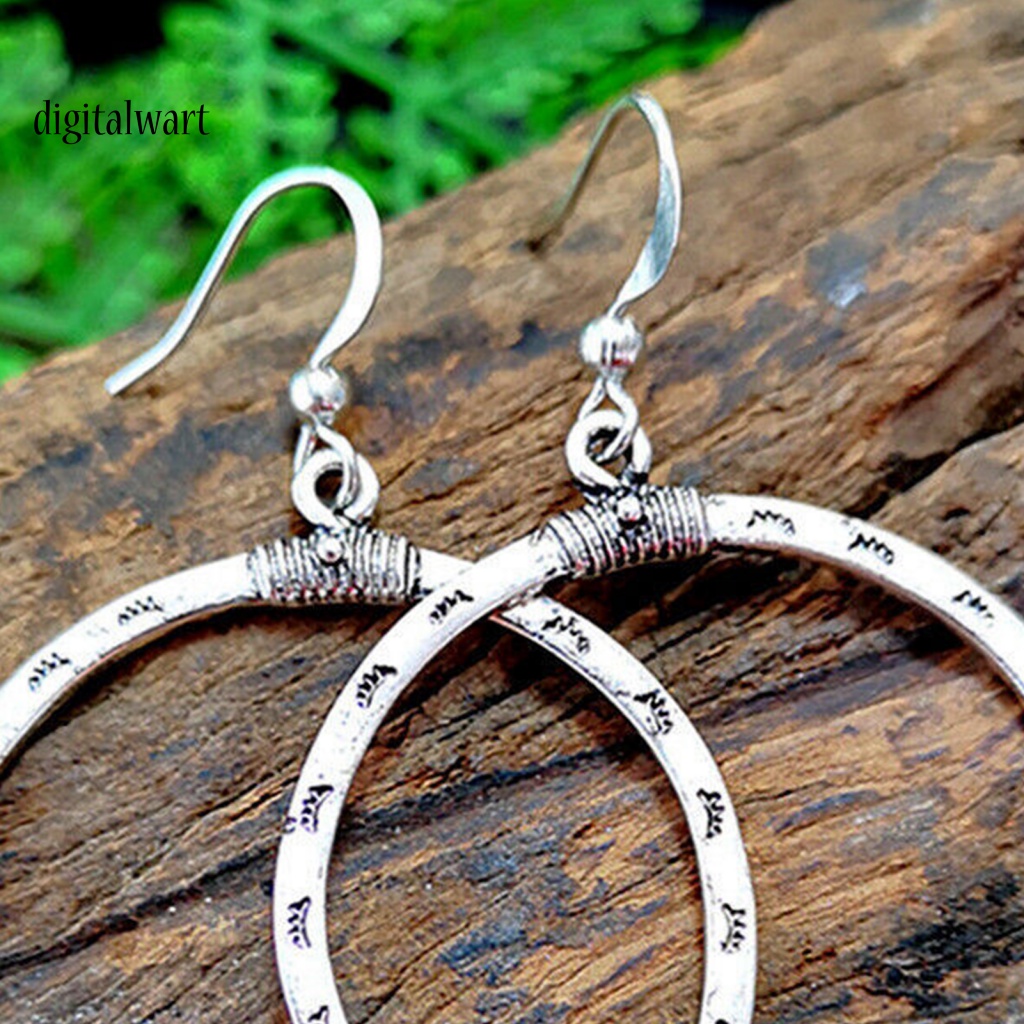 Kỹ Thuật Số| 1 Đôi Bông Tai Tròn Đính Đá Phong Cách Vintage Dành Cho Nữ