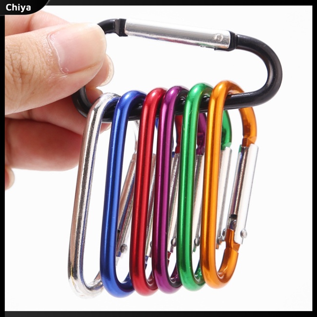 Set 5 Móc Khóa Carabiner Bằng Hợp Kim Nhôm An Toàn Cho Hoạt Động Thể Thao Ngoài Trời