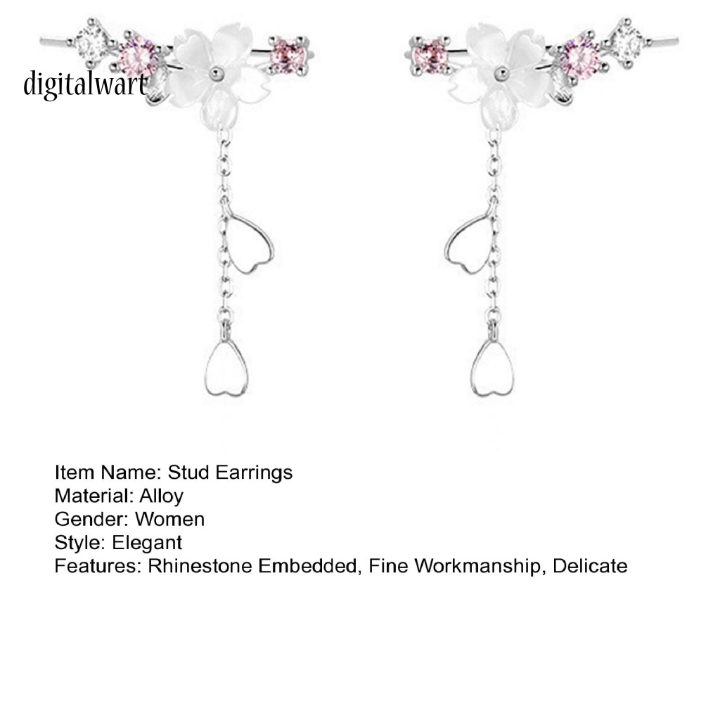 Kỹ Thuật Số| 1 Đôi Bông Tai Hình Hoa / Vỏ Sò Đính Đá Thời Trang Thanh Lịch Dành Cho Nữ