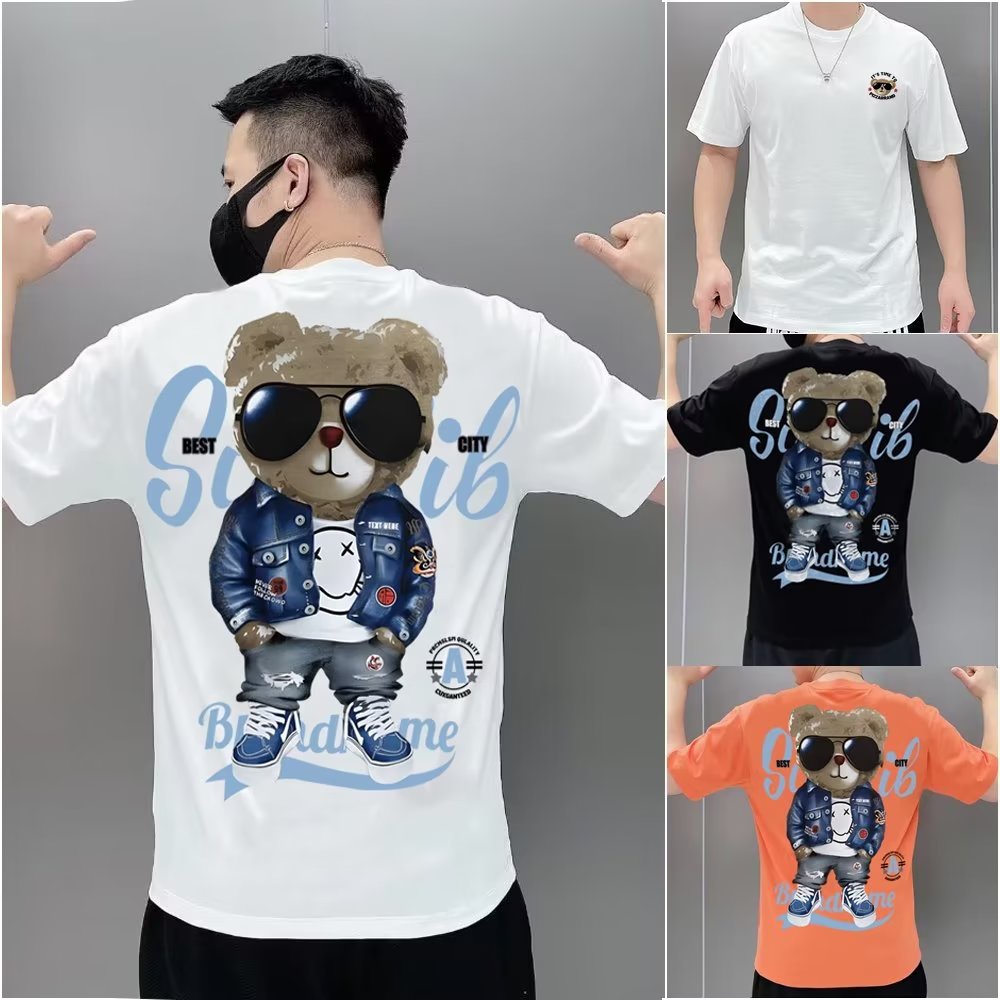 Áo Thun Cotton Trơn Tay Ngắn In Chữ Phong Cách Hip Hop Đường Phố Thời Trang Mùa Hè Cho Nam Giới Size S-5XL