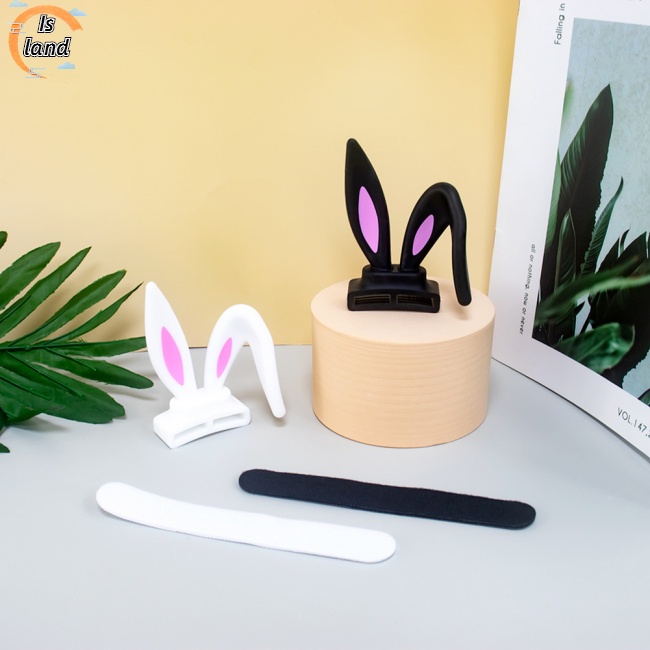 Phụ Kiện Trang Trí Tai Nghe Bằng Silicon Hình Tai Thỏ Dễ Thương