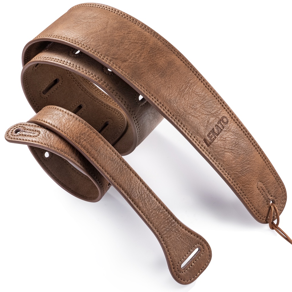 Dây đeo đàn guitar LEKATO 2.5" bằng da dày 41"-51" cho đàn guitar điện/ bass/ acoustic