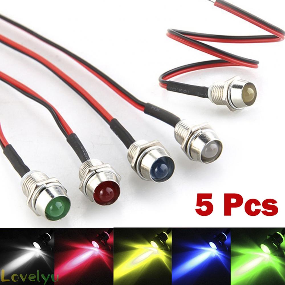 ⭐2023 ⭐5Pcs 12V 6mm-LED Indicator Light Car Boat Dash Dashboard Panel Pilot Lamp New