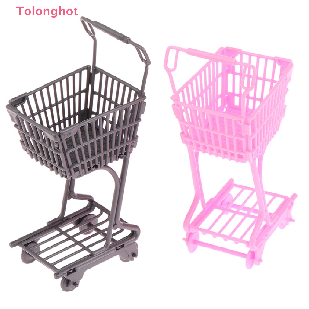 Mô Hình Xe Đẩy Mua Sắm Mini Thời Trang Cho Nhà Búp Bê