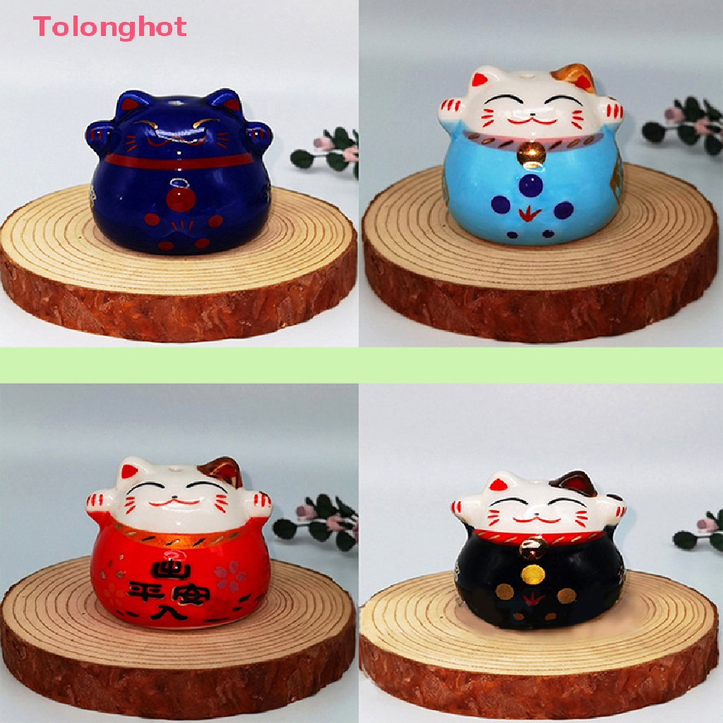 1 Tượng Mèo May Mắn Bằng Gốm Trang Trí Nhà Búp Bê