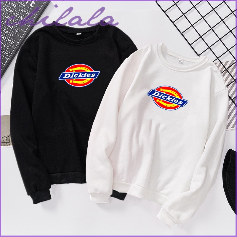 DICKIES Áo Thun Tay Dài In Họa Tiết Dickiies Dáng Rộng Dày Dặn Thời Trang Thu Đông Cho Nam Và Nữ