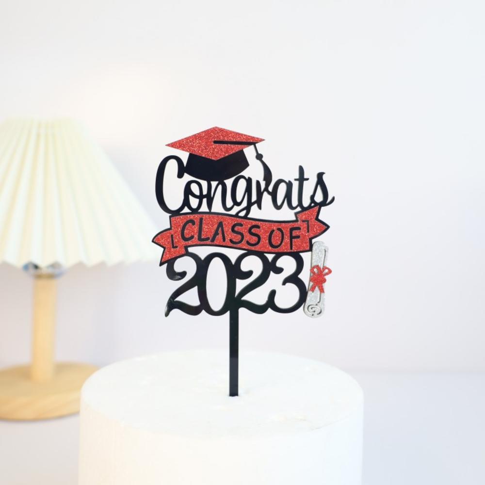 Cờ Acrylic Màu Vàng Đen Trang Trí Bánh Kem / Món Tráng Miệng / Cupcake