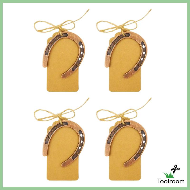 Set 4 Mặt Dây Chuyền Hình Móng Ngựa Trang Trí Vườn