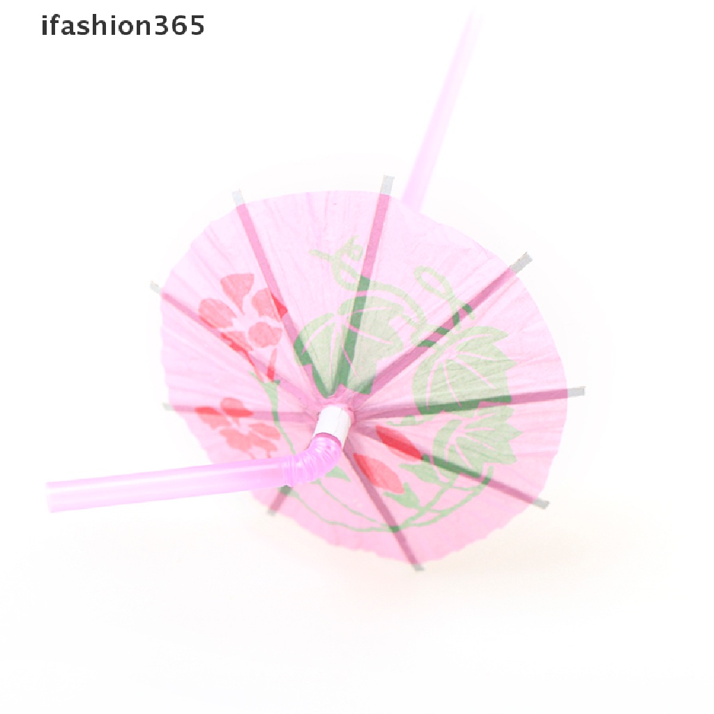 Set 50 Ống Hút Nhựa Hình Trái Cây Gắn Dù Cho Các Bữa Tiệc Bãi Biển Tiện Dụng ifashion365