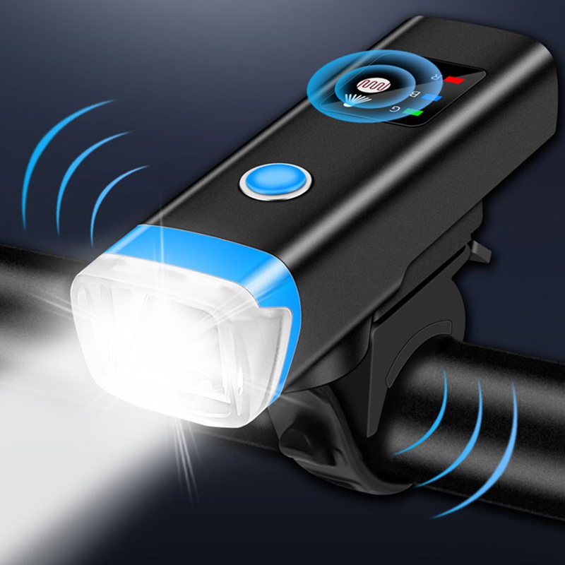 1 Đèn Pha Siêu Sáng 2400Mah Chống Thấm Nước Có Thể Sạc Lại Bằng Cổng USB Dành Cho Xe Đạp