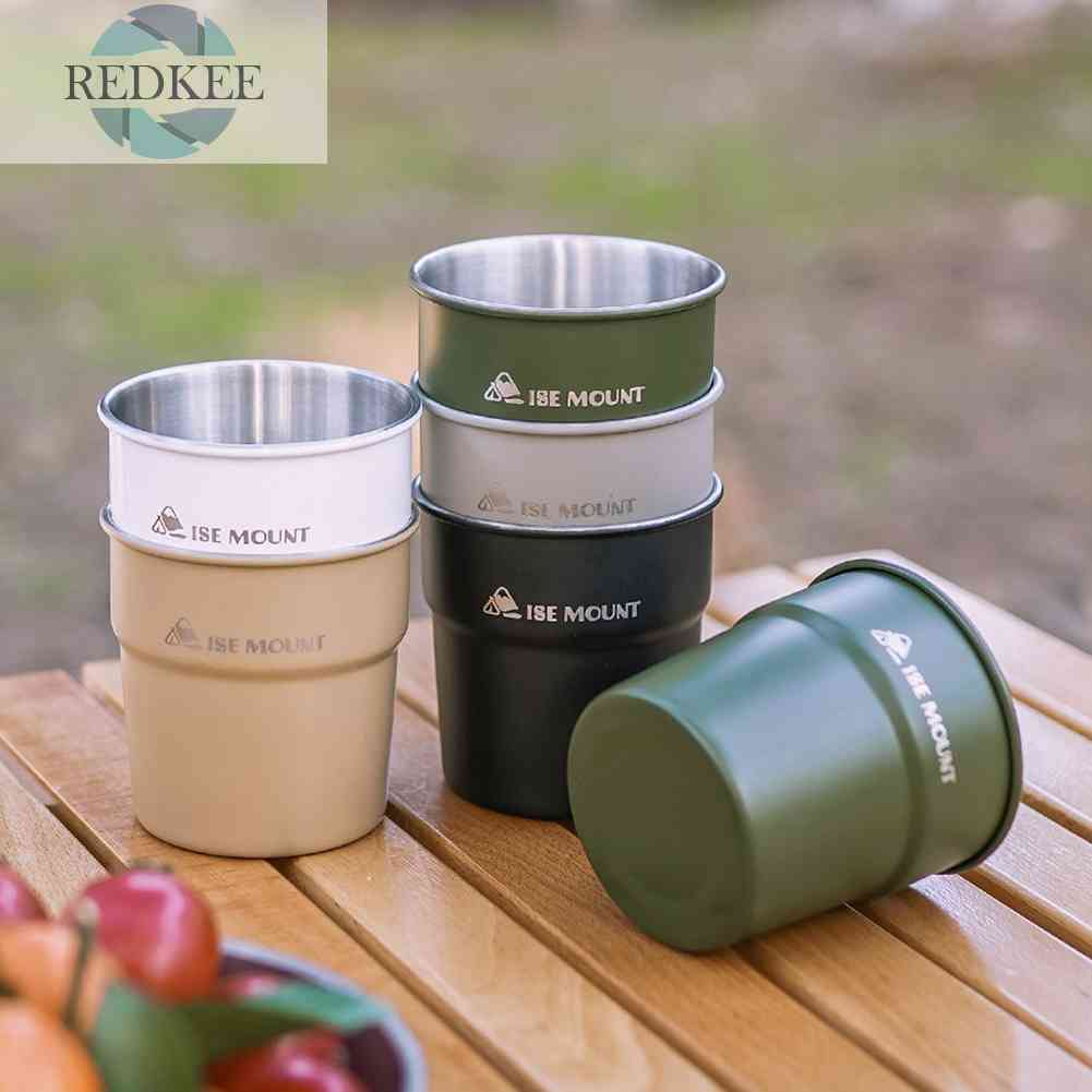 Cốc Uống Bia / Rượu Bằng Thép Không Gỉ Gọn Nhẹ 300ml Tiện Dụng Mang Theo Du Lịch Dã