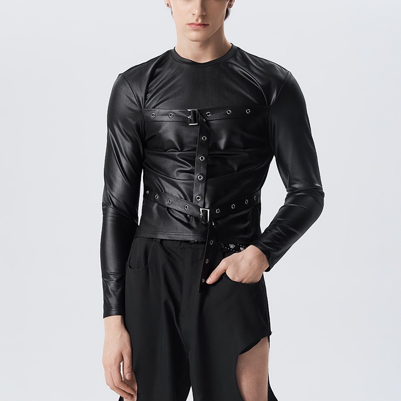 INCERUN Áo Thun Tay Dài Đính Nút Thiết Kế Nhật Bản