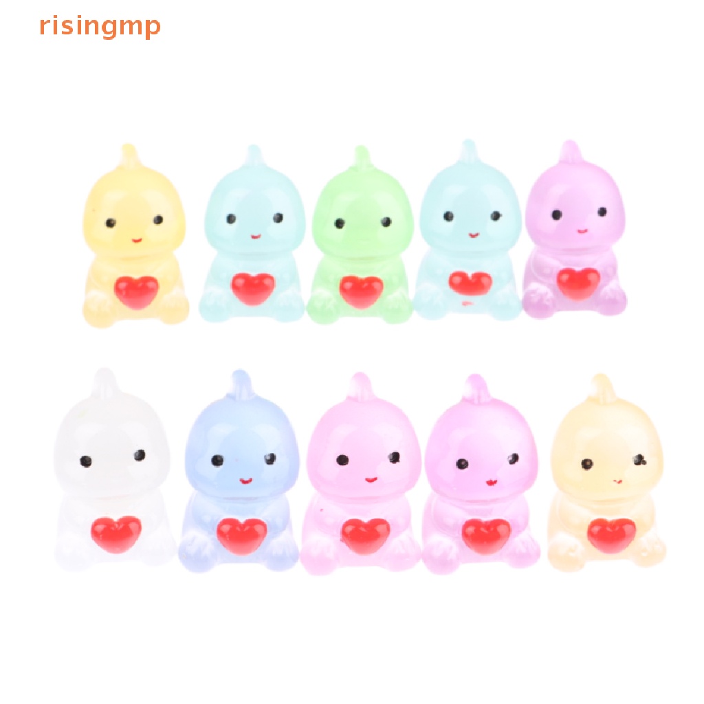 Set 10 Mặt Dây Chuyền Hình Khủng Long Hoạt Hình Màu Dạ Quang DIY