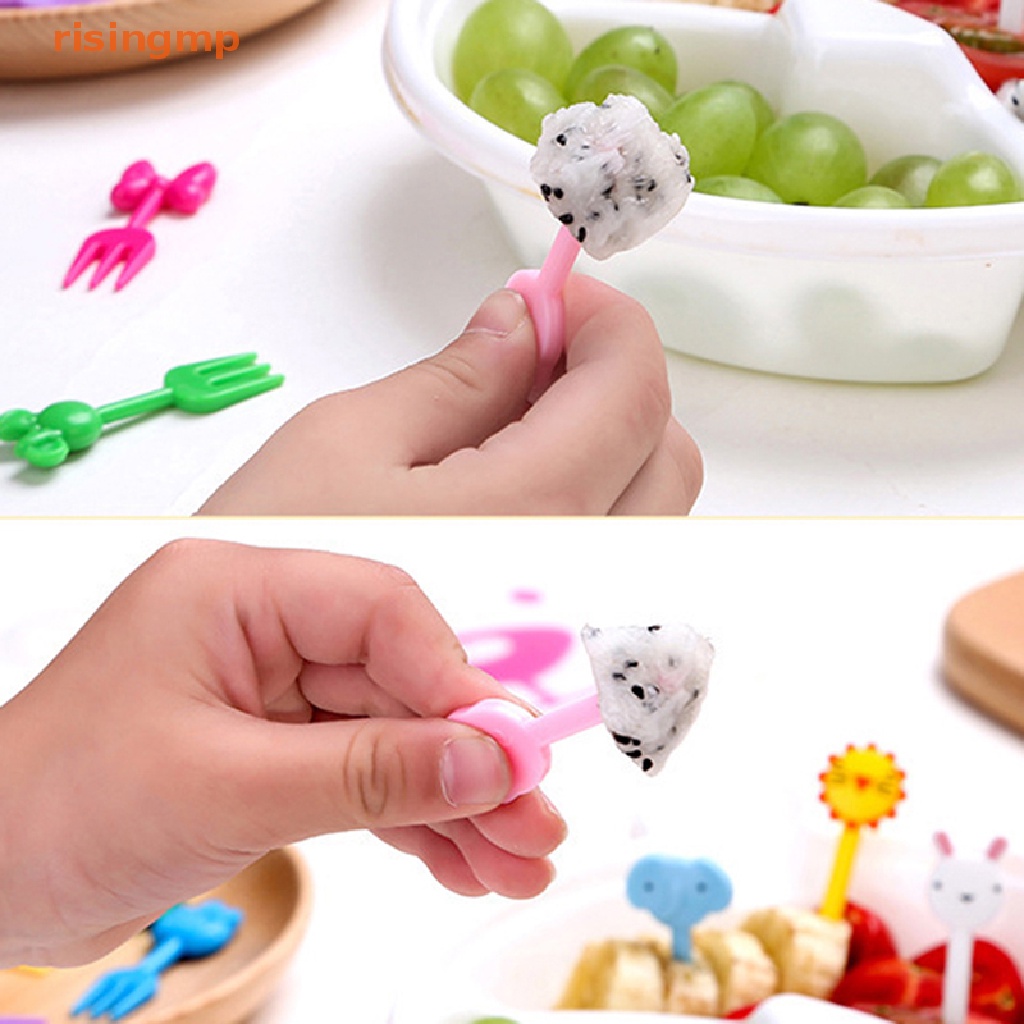 Set 10 Nĩa Ăn Trái Cây Hình Động Vật Mini Trang Trí Cho Bé