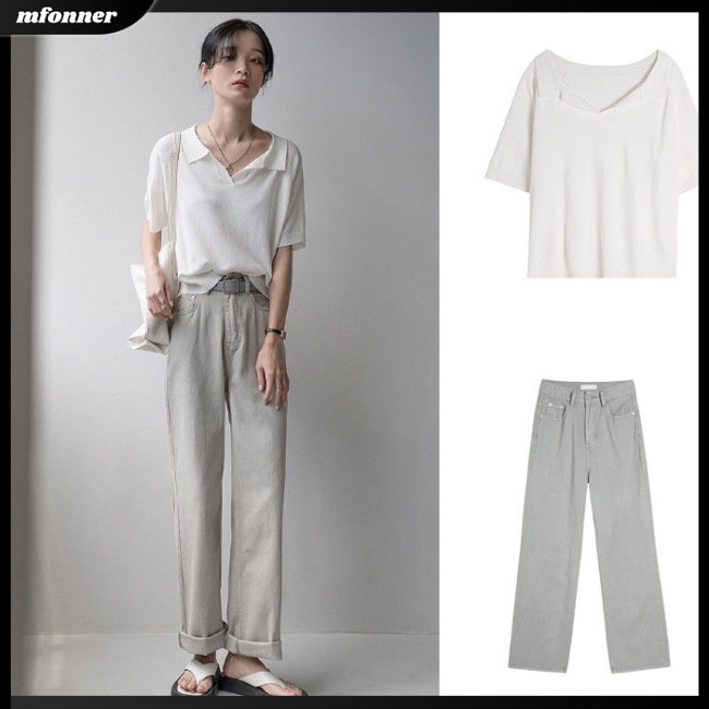 Áo Thun Nữ Tay Ngắn Dáng Rộng Màu Trơn Thời Trang Mùa Hè