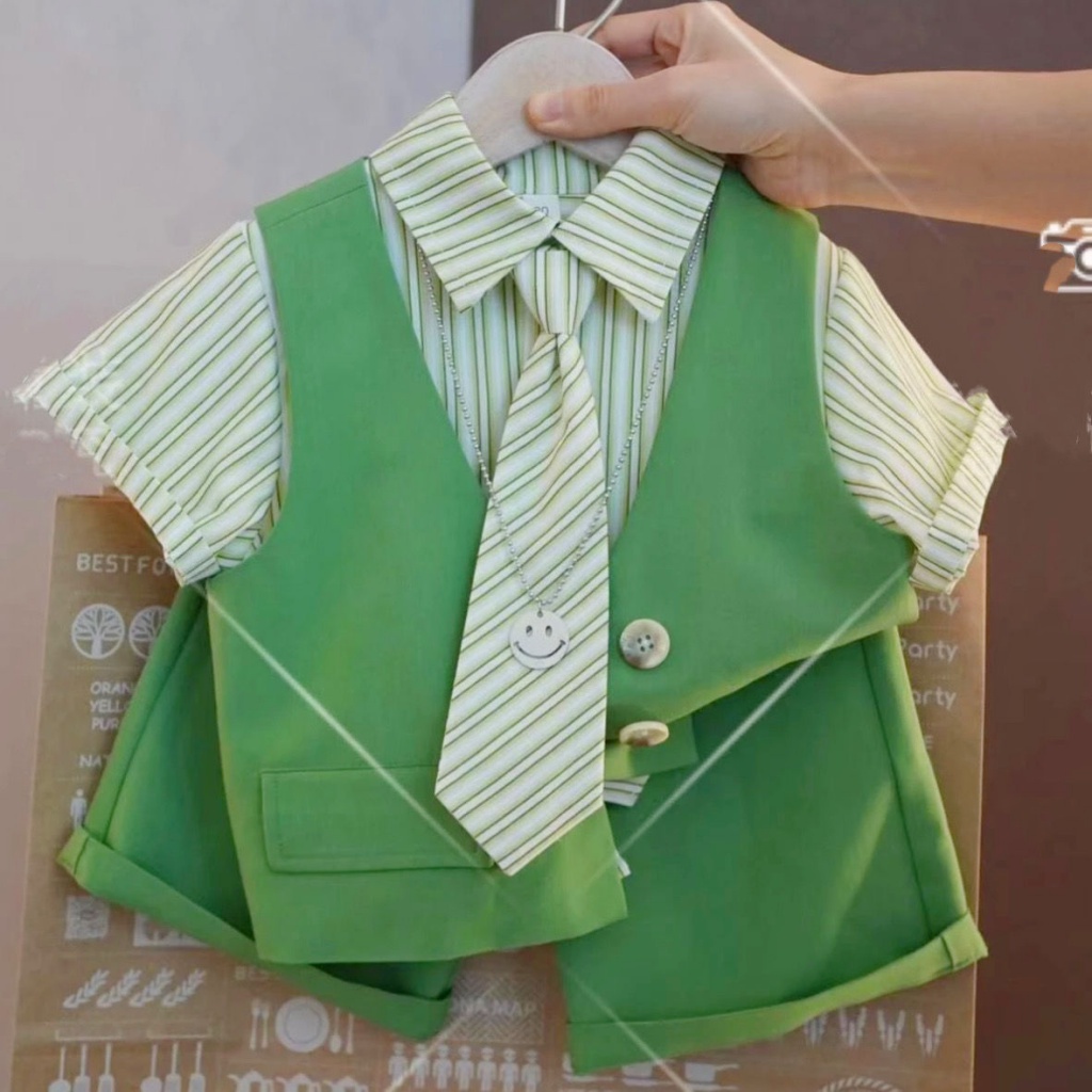 Hàng Mới Về Bộ Áo Thun Ba Lỗ + Quần Đùi Phong Cách Đường Phố Thời Trang Mùa Hè Cho Bé Trai