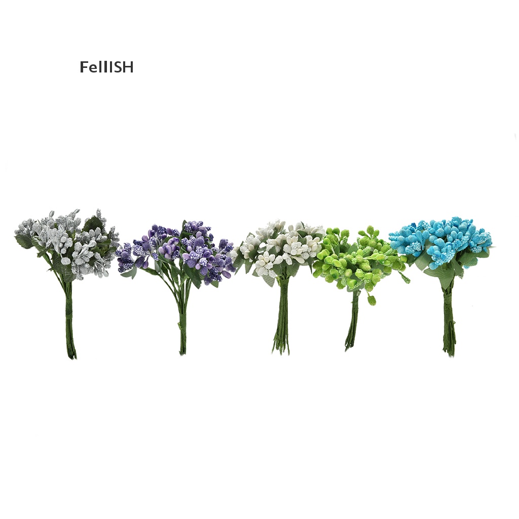 Bộ 12 Bông Hoa Giả Mini Bằng Lụa 439br Dùng Trang Trí Tiệc Cưới DIY