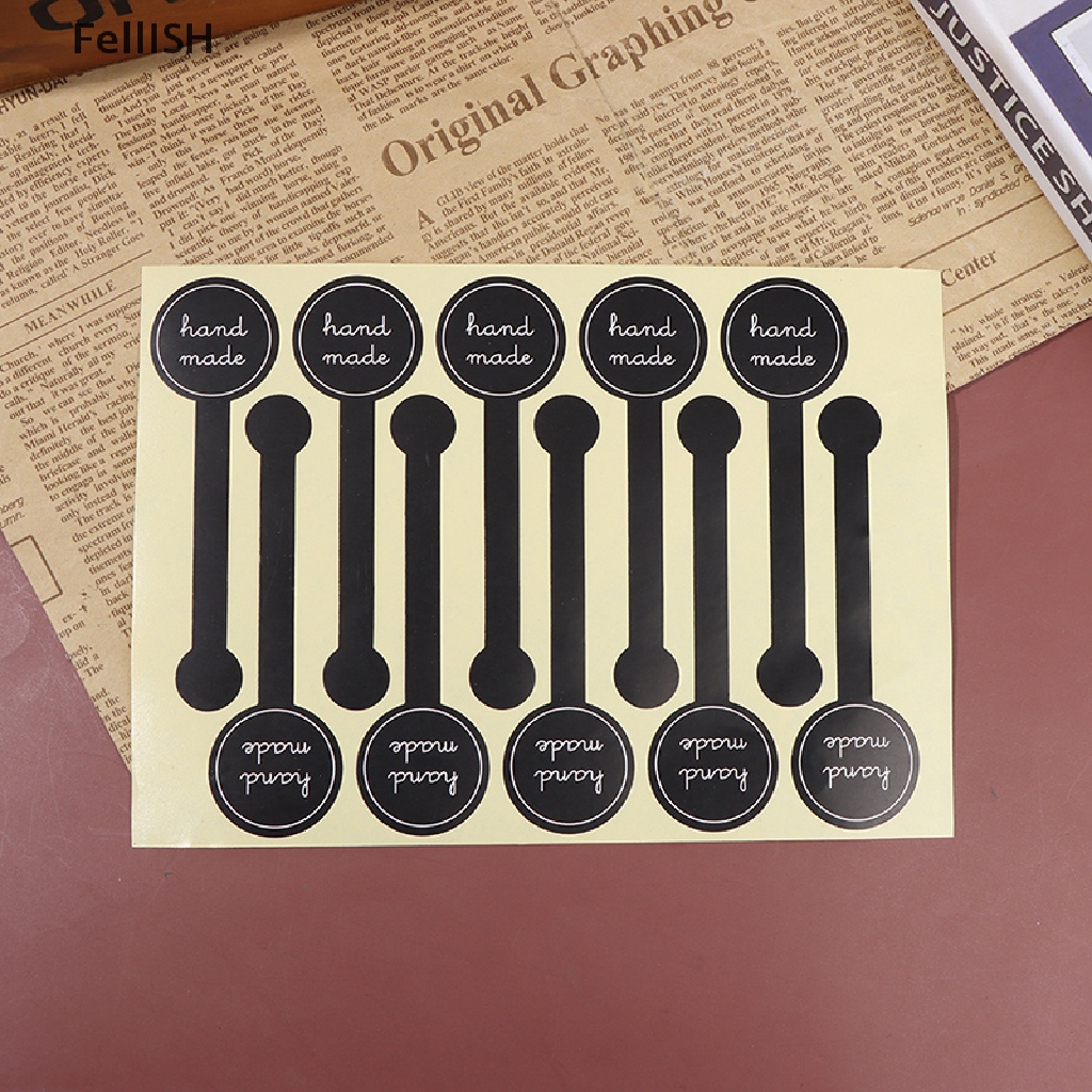 Set 100 Nhãn Dán Dài Bằng Giấy Kraft 439br Dùng Trang Trí Gói Bánh Thủ Công