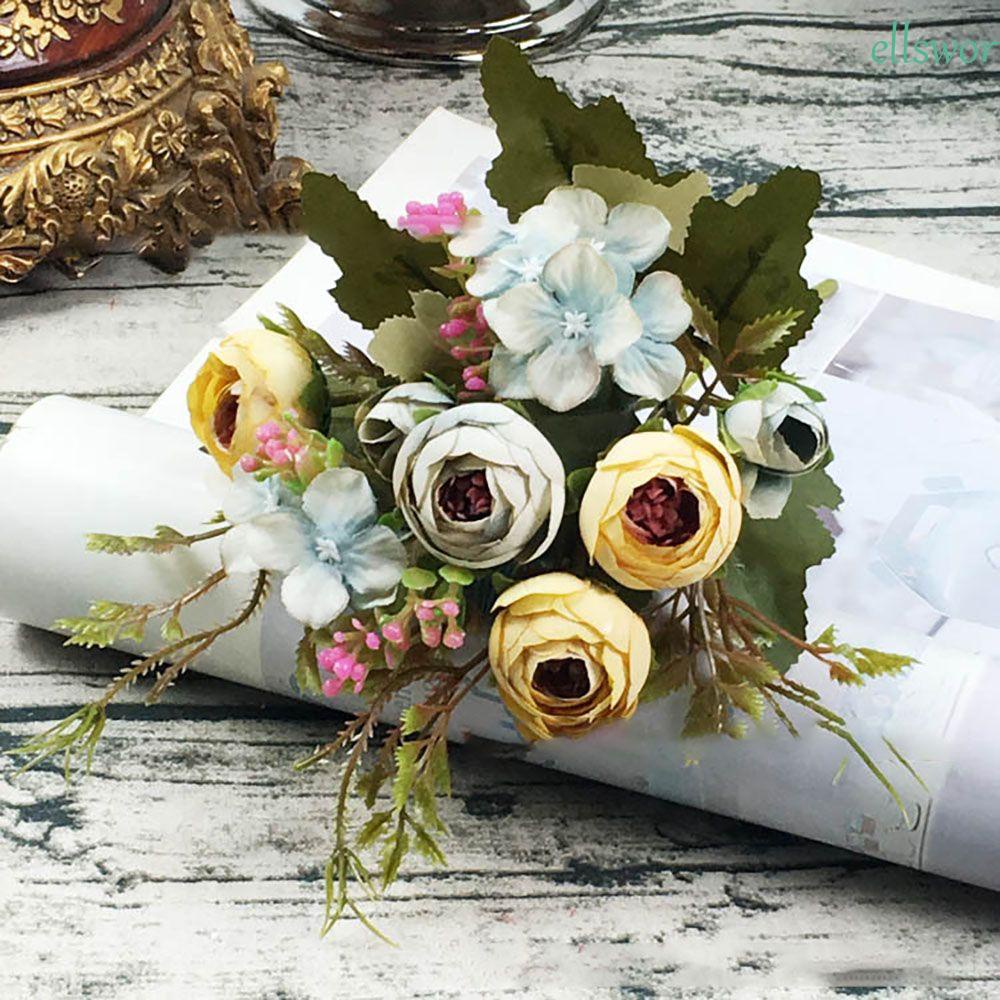 1 Nhánh Hoa Trà Nhân Tạo Dùng Trang Trí Nhà Cửa / Làm Đạo Cụ Chụp Ảnh