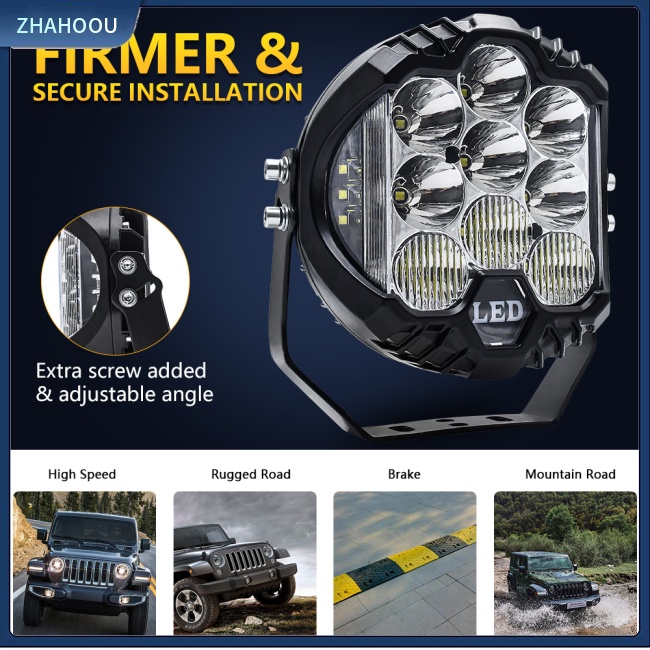 ☃Nhà Cửa☃ Đèn Pha Led 7 Inch 30000lm 6000k 300w Bằng Hợp Kim Nhôm Chống Thấm Nước Cho Xe Mô Tô