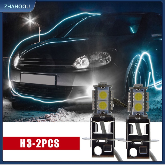 ☃Nhà Cửa☃ Set 2 Đèn Pha Led H3 Ánh Sáng Trắng 6000k 360 Độ Chuyên Dụng Cho Xe Hơi