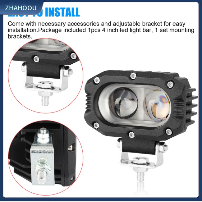 ☃Nhà Cửa☃ Đèn Pha Led Hình Vuông 2 Bóng 4 Inch Chuyên Dụng Cho Xe Hơi Địa Hình