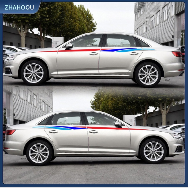 ☃Nhà Cửa☃ Miếng Dán Trang Trí Xe Hơi Họa Tiết Kẻ Sọc D-2436 Thời Trang Diy