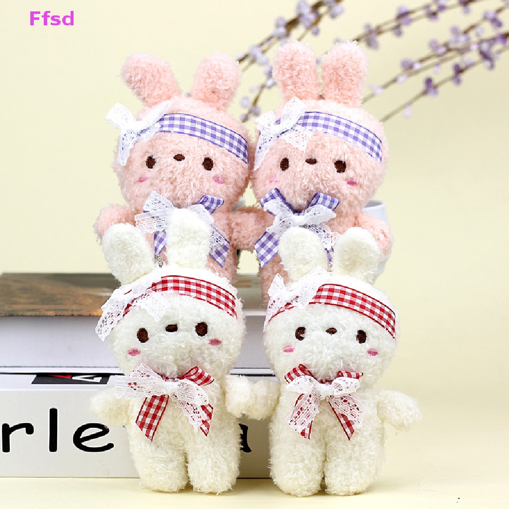 {Ffsd} Móc Khóa Búp Bê Thỏ Bông Ngắn Dễ Thương Có Nơ Phụ Kiện Ba Lô Làm Quà Sinh Nhật Cho Trẻ Em * Hàng Bán Chạy