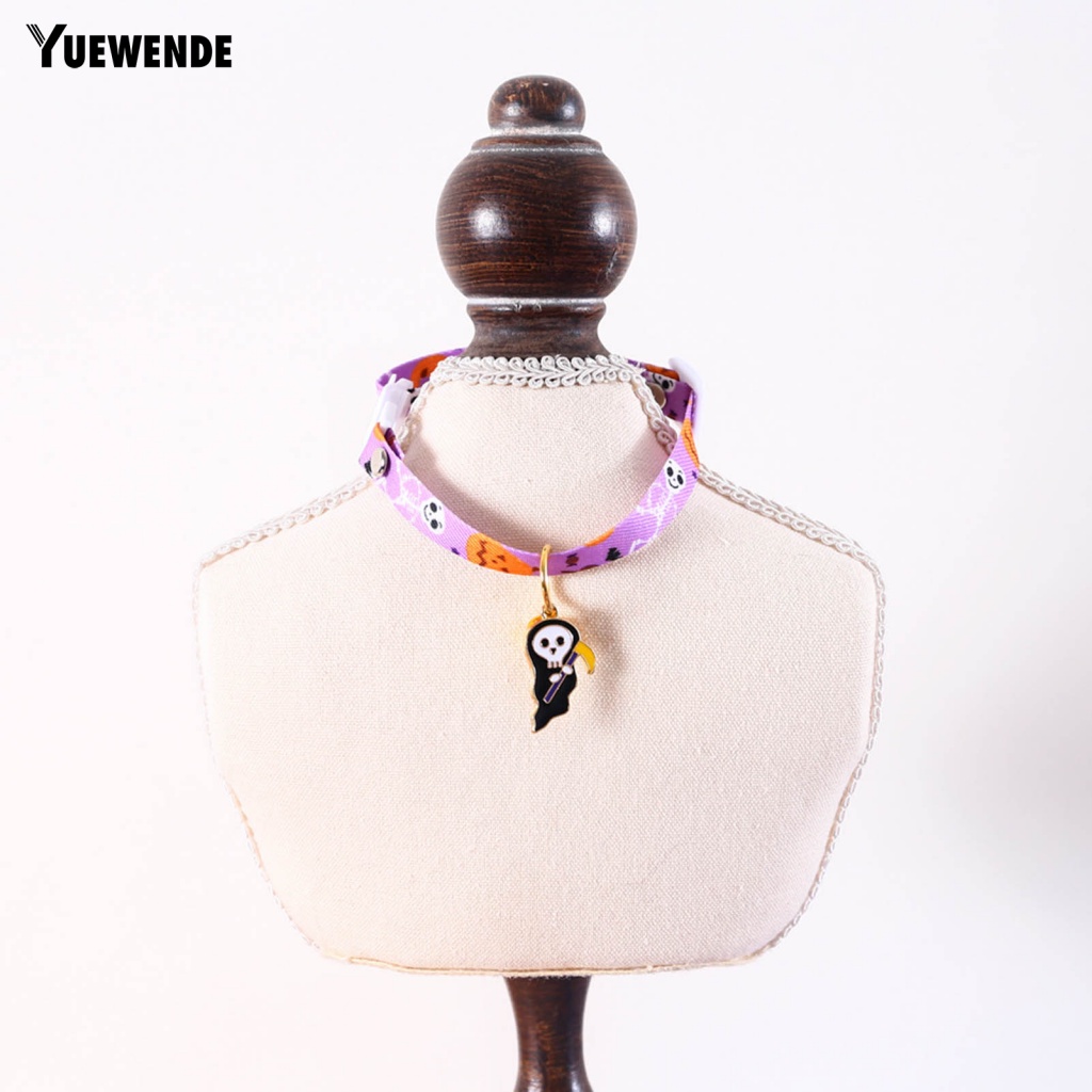 Vòng Cổ Gắn Chuông Họa Tiết Ma Bí Ngô Có Thể Điều Chỉnh Trang Trí Lễ Hội Cho Thú Cưng