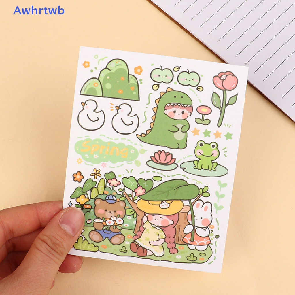 Set 50 Tấm Sticker Dán Trang Trí Sổ Tay Diy Hình Cô Gái Và Động Vật Dễ Thương Mới