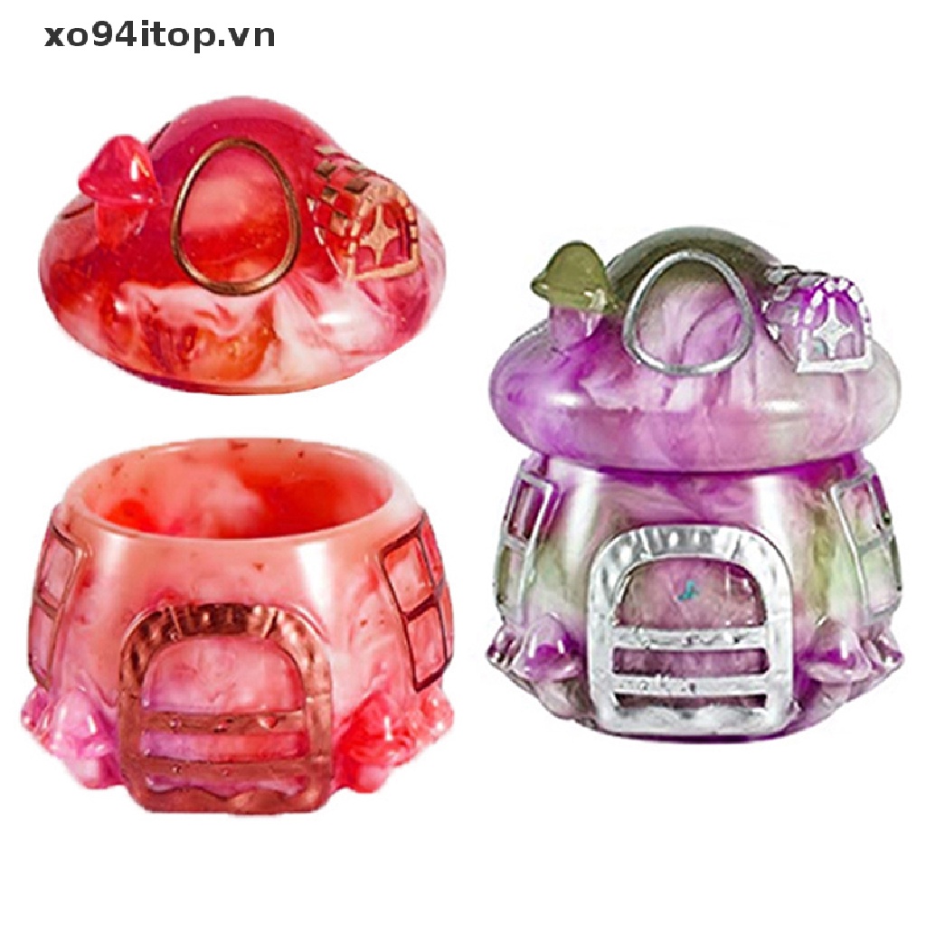 Xoitop Khuôn Silicon Hình Ngôi Nhà Nấm Với Nắp Đậy Dễ Thương Epoxy Casg VN
